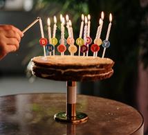 Happy Birthday Cake, Candles, Hand Lighting 001
